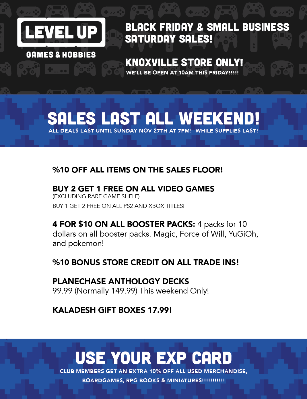 Black Friday Sales Knoxville Level Up Games Hobbies